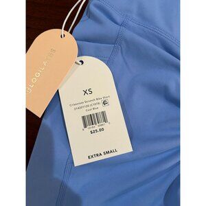 NEW Women's XS Blogilates Crisscross Scrunch Bike Shorts XS Cool Blue